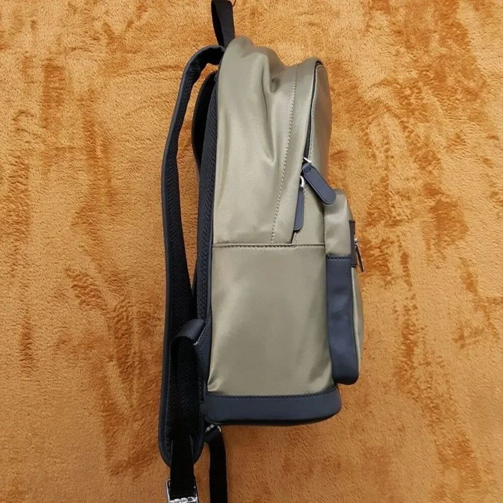 MICHAEL KORS Mens Backpack Olive Green Nylon MALONE Travel Workwear School $198